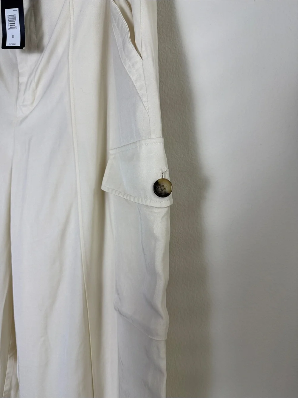 Banana Republic Wide-Leg Cargo Pants in Cream